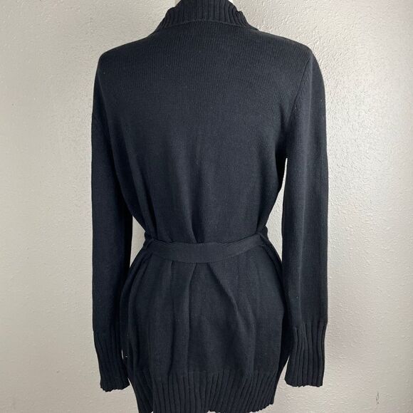 NWOT Caribbean Joe Black Cardigan Sweater Size M - Picture 5 of 6